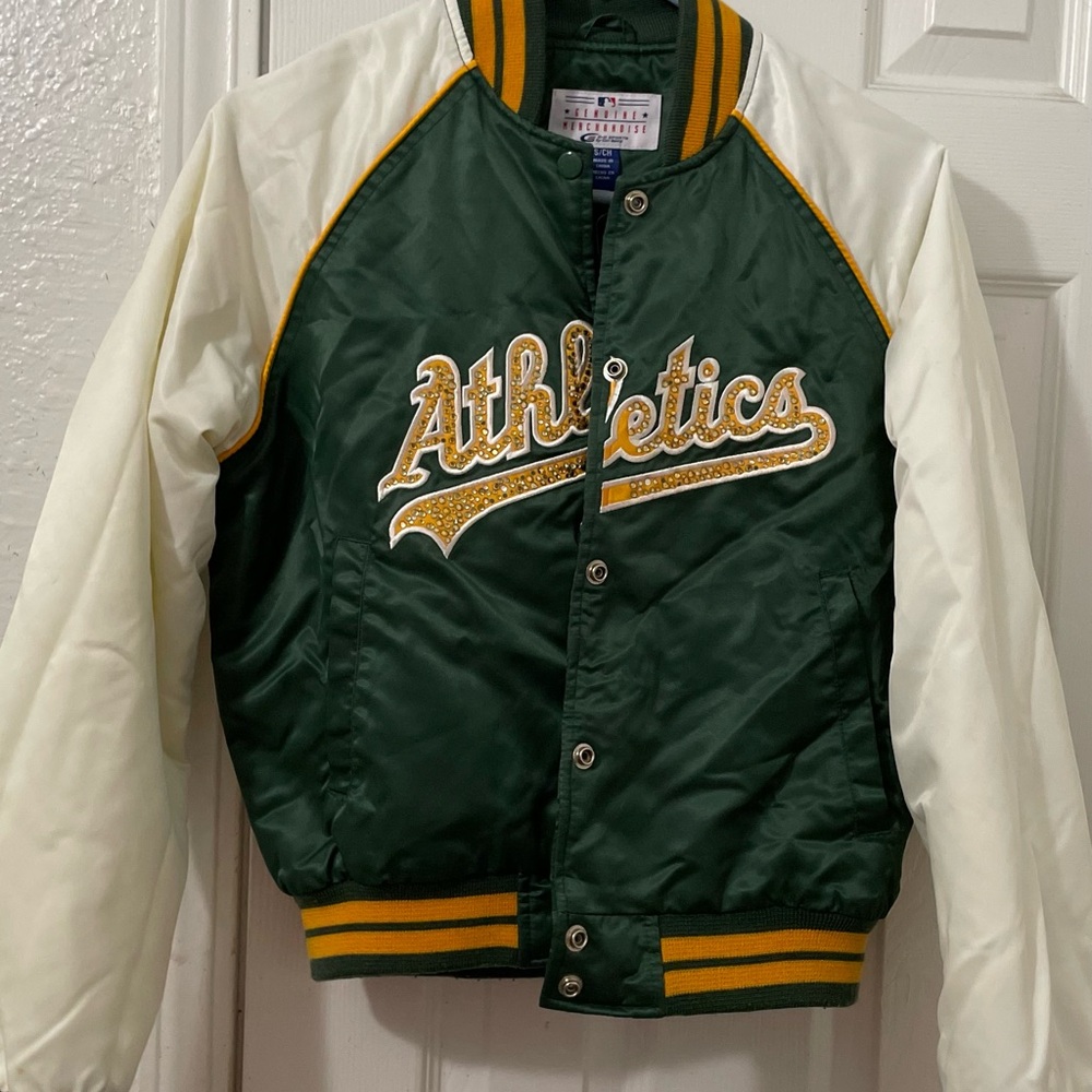 Athletics Kids Green and White Jacket